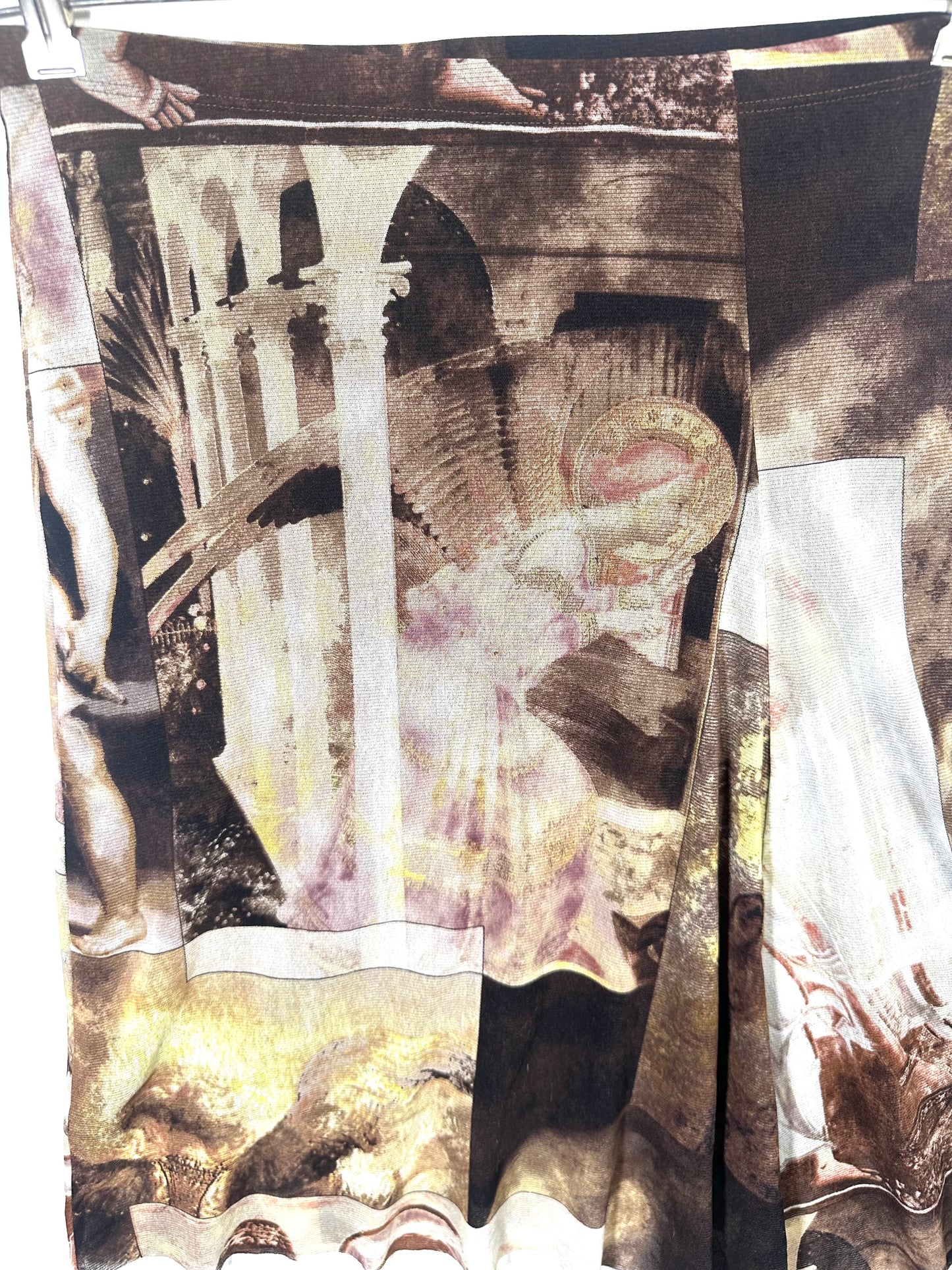 Nathalie Chaize Renaissance Angel Print Asymmetrical Skirt