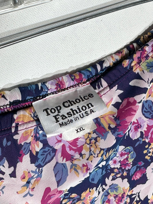 1980s Floral Layered Midi Skirt