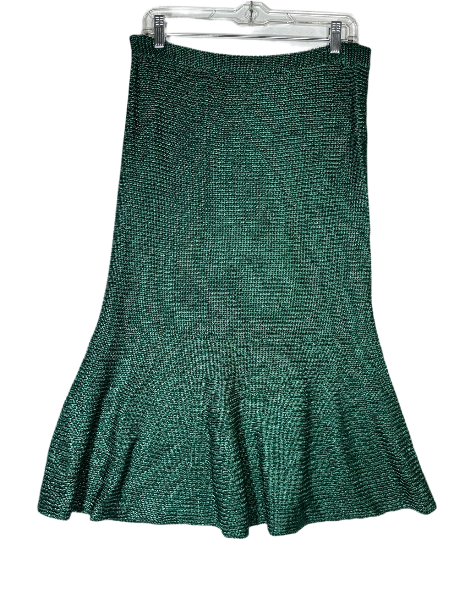 Vintage 1970s–80s Emerald Green Knit Trumpet Skirt