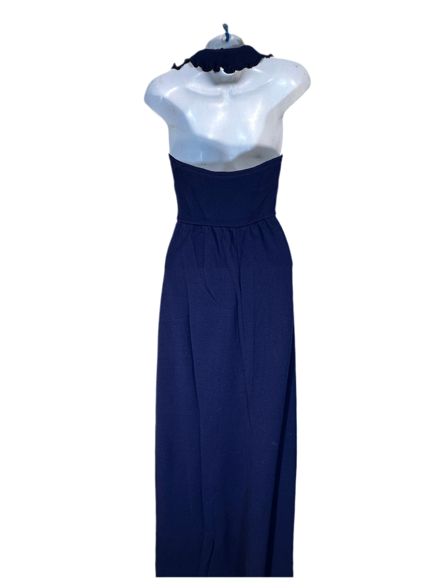 Vintage 1970s Knit Halter Top Maxi Dress