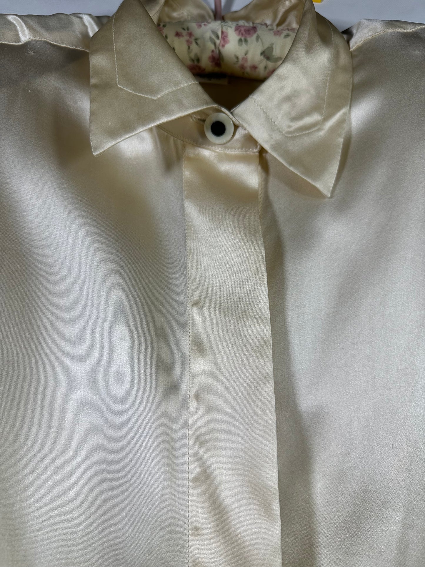 Paul Stanley Silk Cream Button up Blouse 1990s