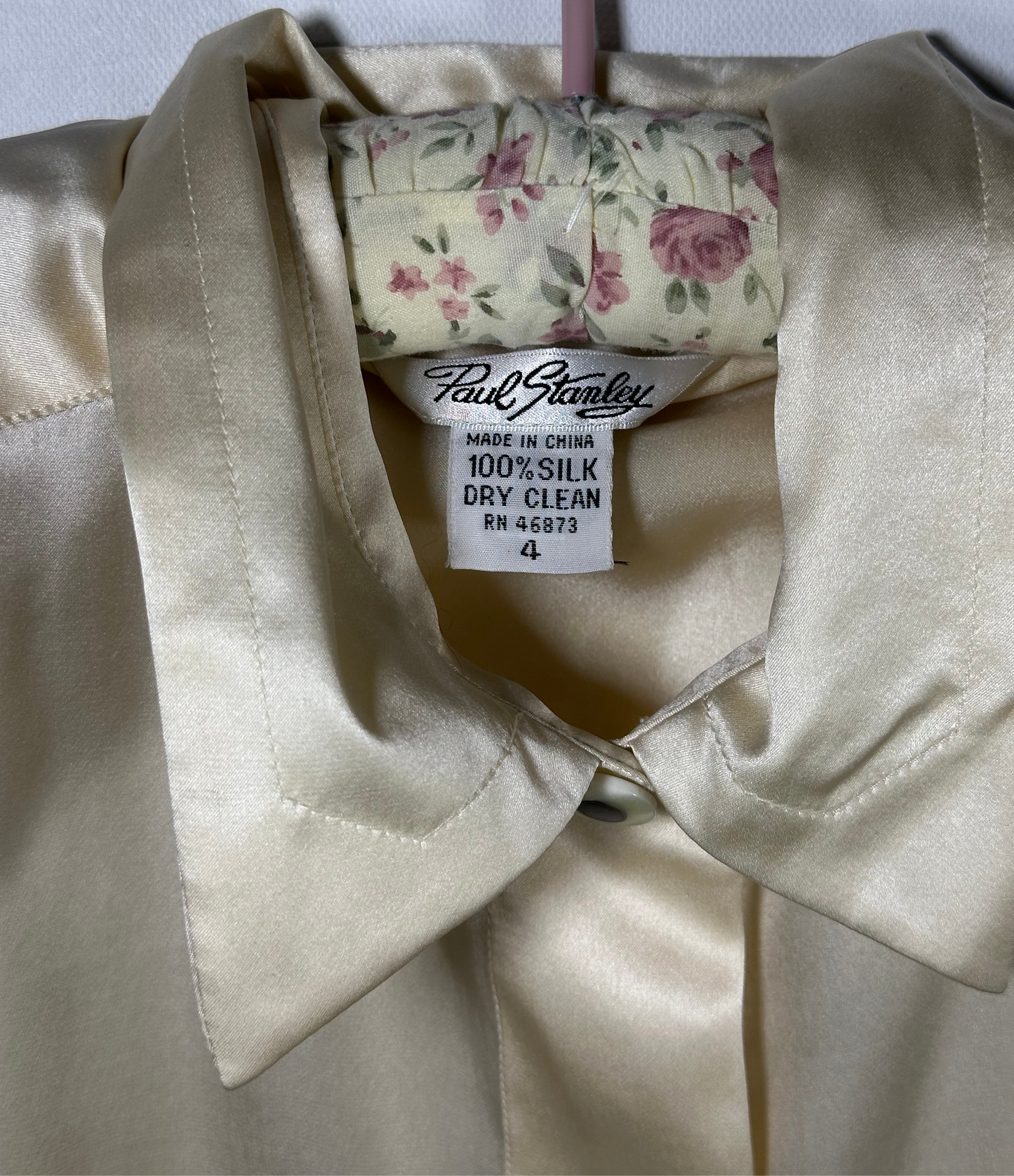 Paul Stanley Silk Cream Button up Blouse 1990s