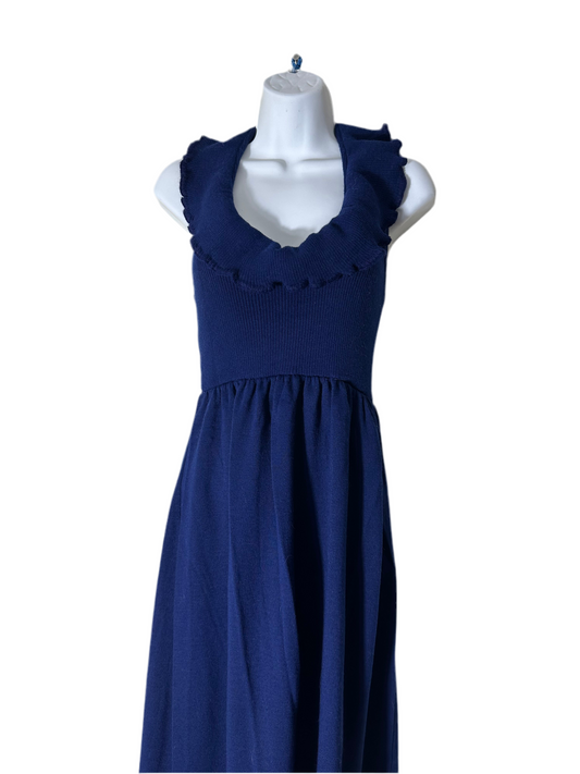 Vintage 1970s Knit Halter Top Maxi Dress