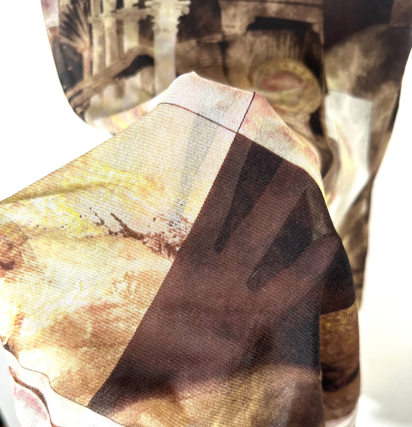 Nathalie Chaize Renaissance Angel Print Asymmetrical Skirt