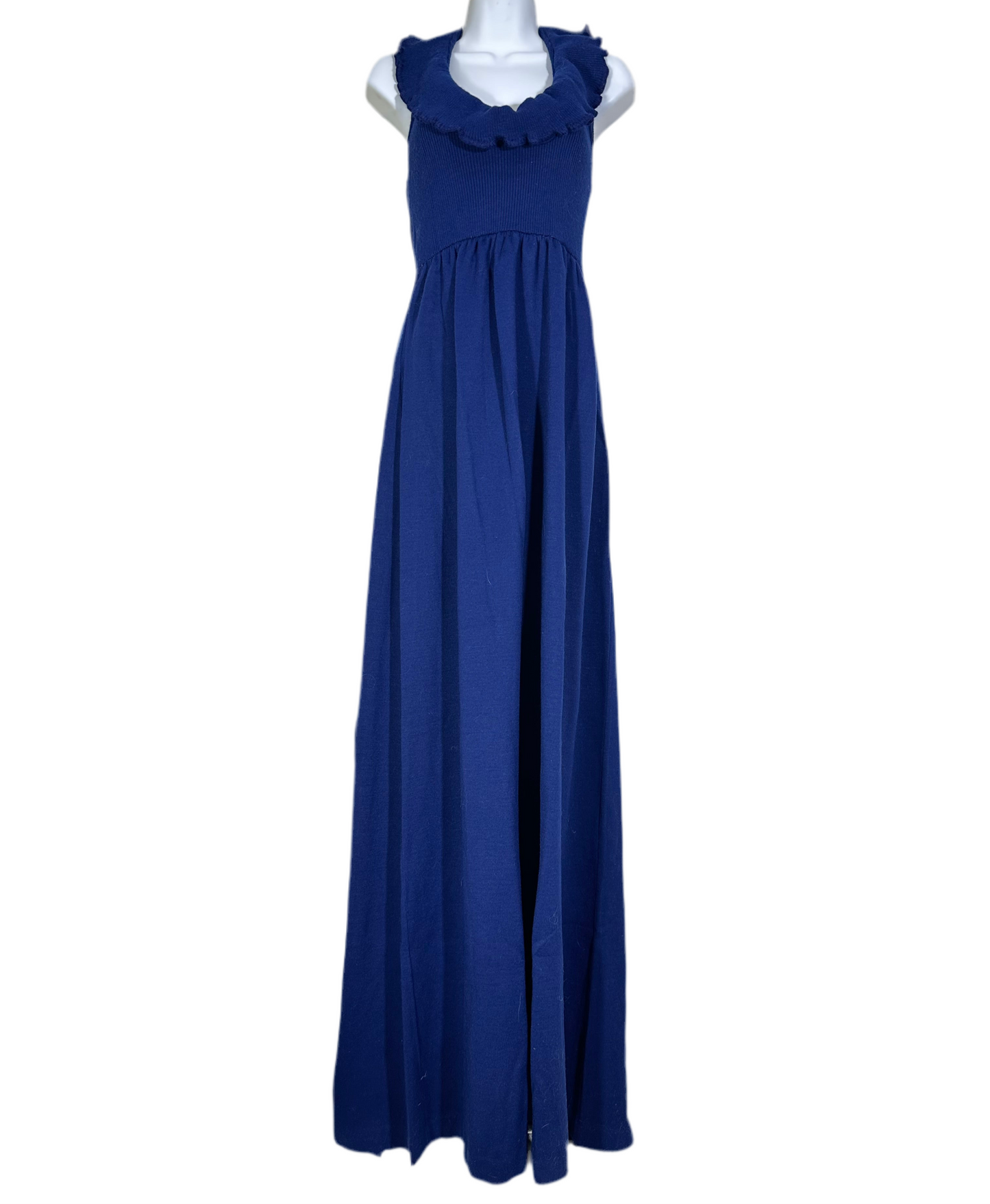 Vintage 1970s Knit Halter Top Maxi Dress