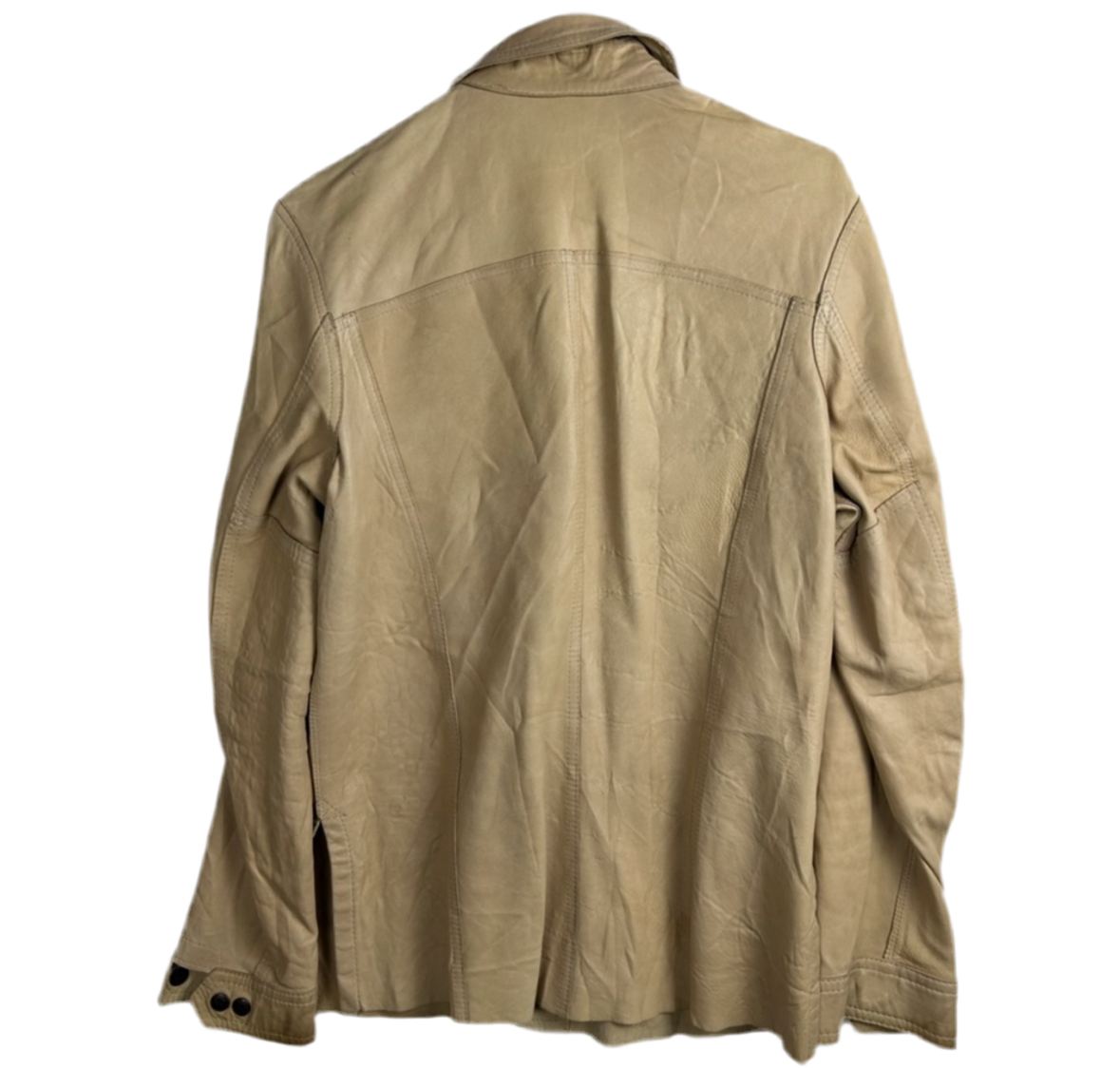 70s vintage leather Tan Lightweight Shirt Jacket Reservable