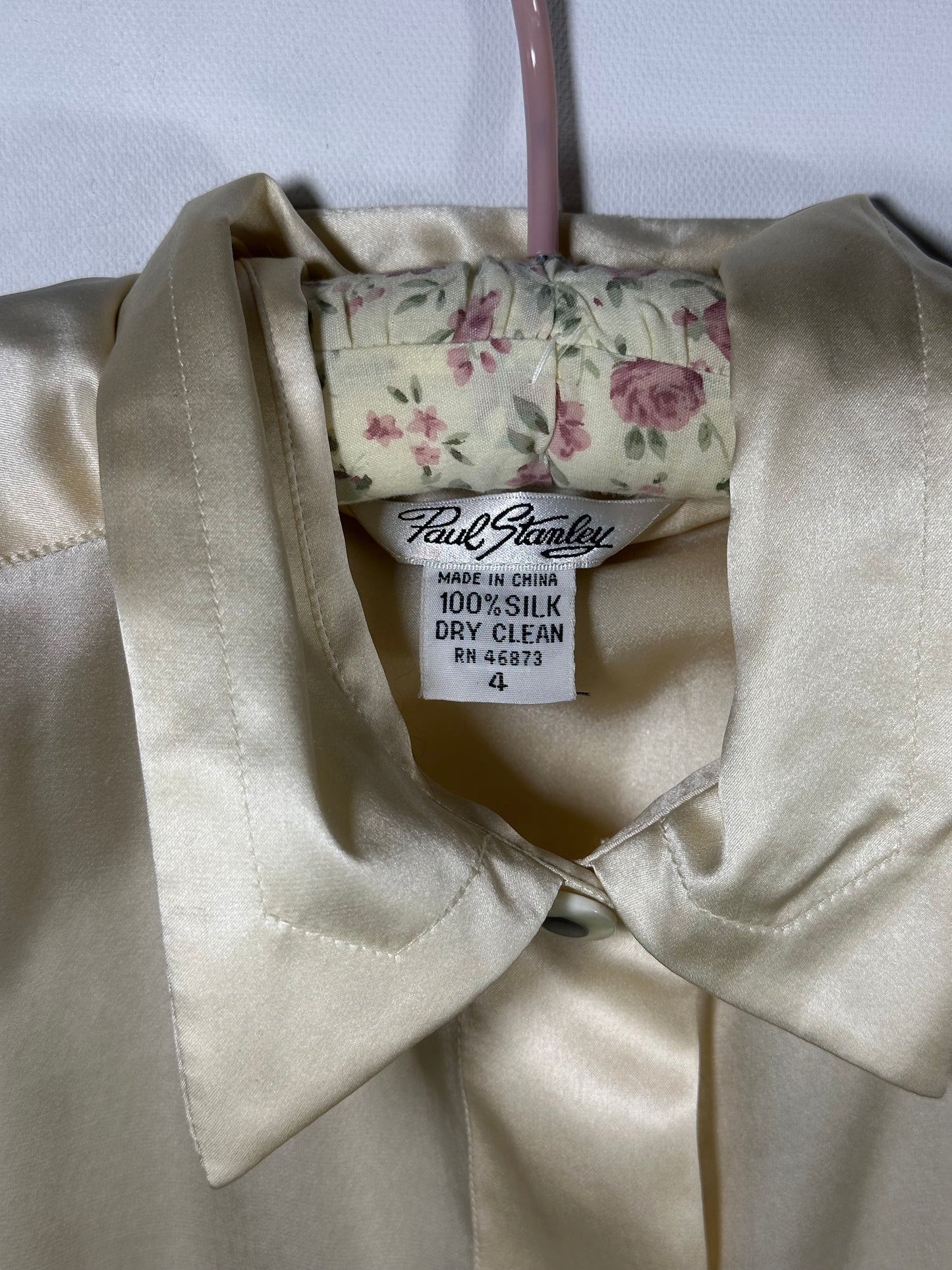 Paul Stanley Silk Cream Button up Blouse 1990s