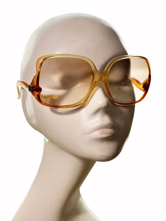 Emilio Pucci 1970s Butterfly Glasses Orange Lenses