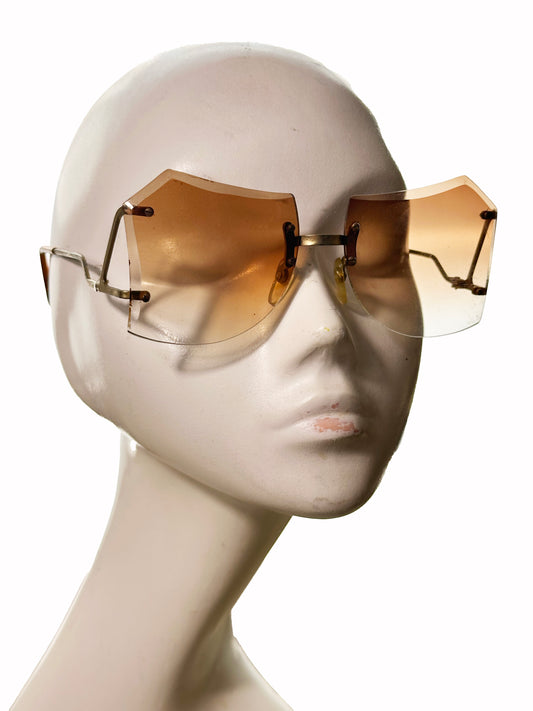 Vintage Butterfly Gradient Sunglasses Orange Sunset